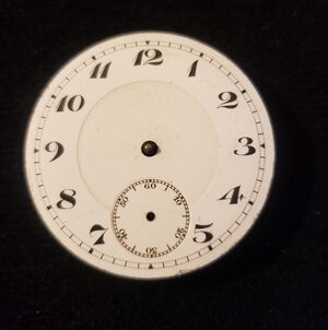 Vintage White Pocket Watch Dial with Black Numerals